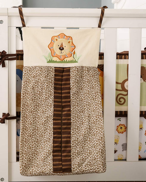 CribMATE African Lion Themed Diaper Organizer (Golden-Brown, Animal Print)