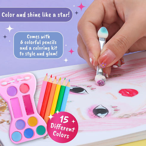3 1 200+ 5,6,7,8. BSCOOL Make-up Artist. in Fun Makeup, Sticker, Coloring Kit, Includes Color Pencils, Makeup Palette