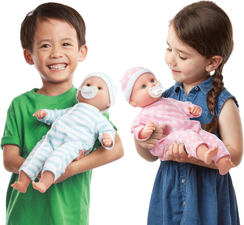 Melissa & Doug Mine to Love Twins Luke & Lucy - 15” Light Skin-Tone Baby Dolls