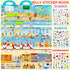 6 Sets 1-3, 2-4, 3 4 5 6 Reusable Sticker Book for Toddlers Jelly Stickers Book for Kids Travel Sticker Activity Toys
