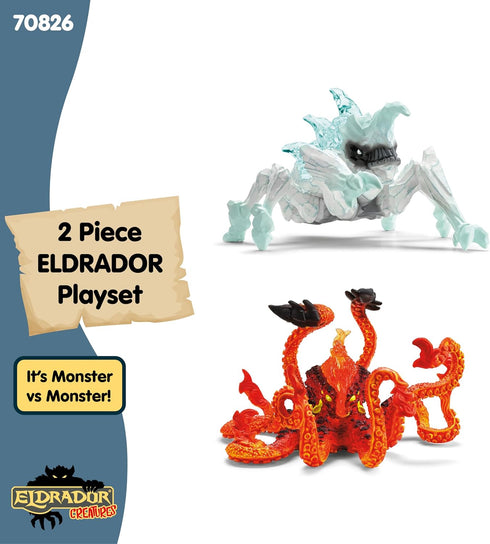 2 Playset 6+ 70826 schleich Eldrador Creatures - PC Ice Bug vs Fire Kracken - Monster Battle Toys for Boys and Girls