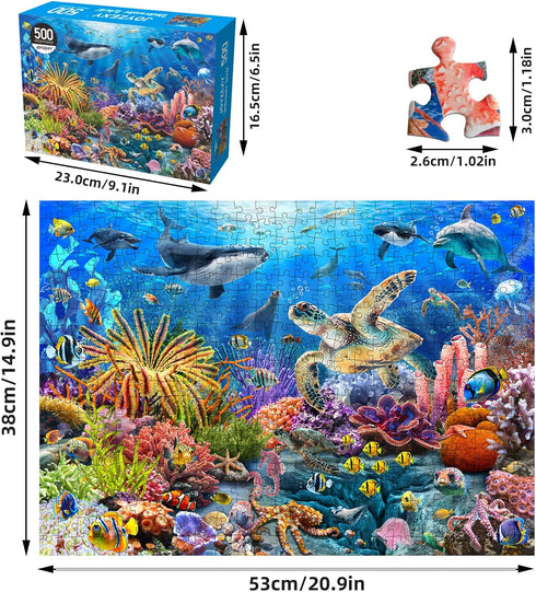 500 500 Piece Puzzles for Adults, Underwater World Jigsaw Puzzles Pieces Ocean Scene Challenging Puzzle