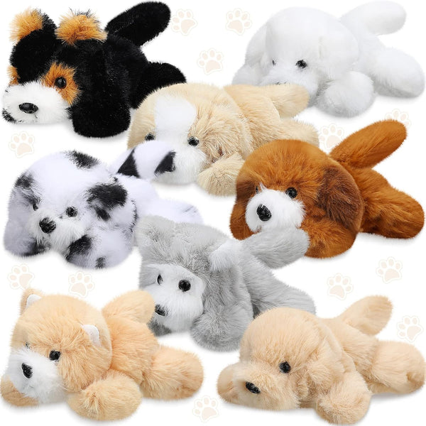 Sumind 8 Pcs Christmas Dog Stuffed Animals Bulk Assorted Cute Stuffed Puppy