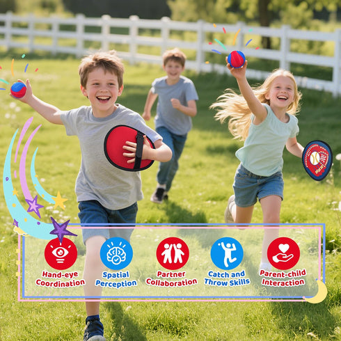Set 3-5, 3 4 5 6 7 8-12 Twinkoo Toss and Catch Ball Game for Kids Kids Toddler Baseball Glove & Catch Ball Toys,Kids
