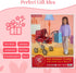 Set, 3-in-1 3-4 Baby Doll Stroller Play Babydoll Stroller with Removable Bassinet Baby Carriage for Dolls Toy Doll