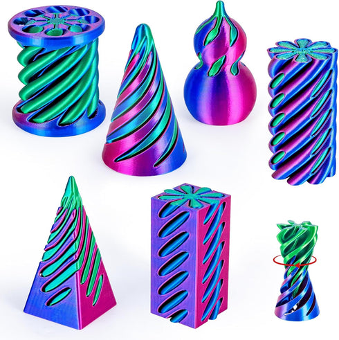 6 Pack Spiral Cone Fidget Toys 3D Printed Spiral Fidget Toys Impossible