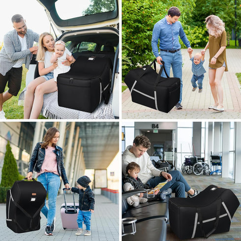 SINVICKO 30 Infant Car Seat Travel Bag for Airplane Compatible with All Nuna Pipa Car Seat and Base,Chicco KeyFit