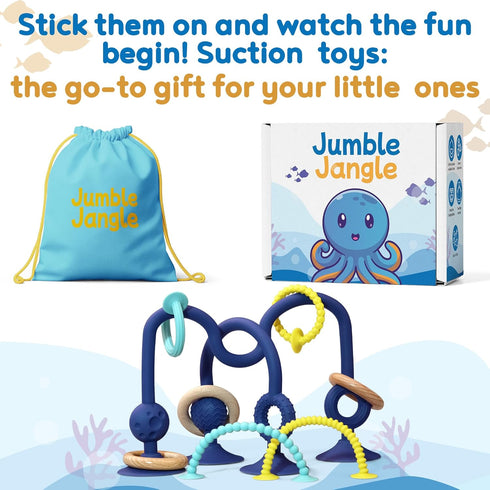 6-12 JoySprout Jumble Jangle Baby Teething Toys Suction Cup High Chair Toys for Babies Months | BPA-Free Baby Suction
