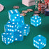 12 19 mm D6 6 Pcs Casino Dice Acrylic Light Blue Translucent Dice Sided with Square w/Rounded Edge for Casino Craps