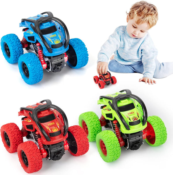 LODBY Toddler Toys for 2 3 4 5 Year Old Boy Easter Gifts, Pull Back Vehicle Monster Trucks for Boys/Girls