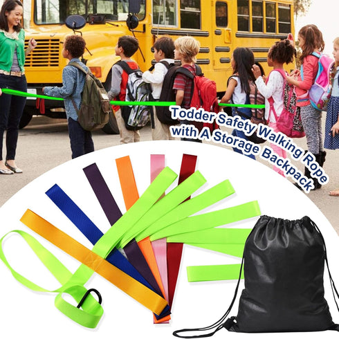 Safety Walking Rope with Colorful Handles for Daycare, Designed for 12 Children and 2 Adults