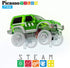 PicassoTiles 3 pcs Magnetic Toy Car Set, Light Up LED Compatible with Magnet Race Track for STEM Building Kits