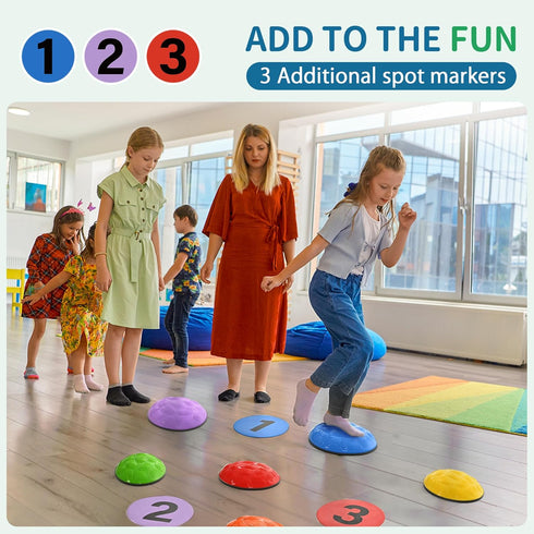 OUTREE Stepping Stones for Kids, 6 Pcs Balance Training and Sensory Coordination Stones