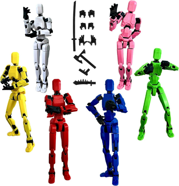 VZNYBL (Assembly Completed) 6 Packs Titan13 Action Figure, Dummy 13 3D Printed Action