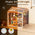 115 DIY Retro Coffee Shop Miniature House Kit, Pieces Mini Dollhouse with Furniture & LED Light with Roof & Dust Covers