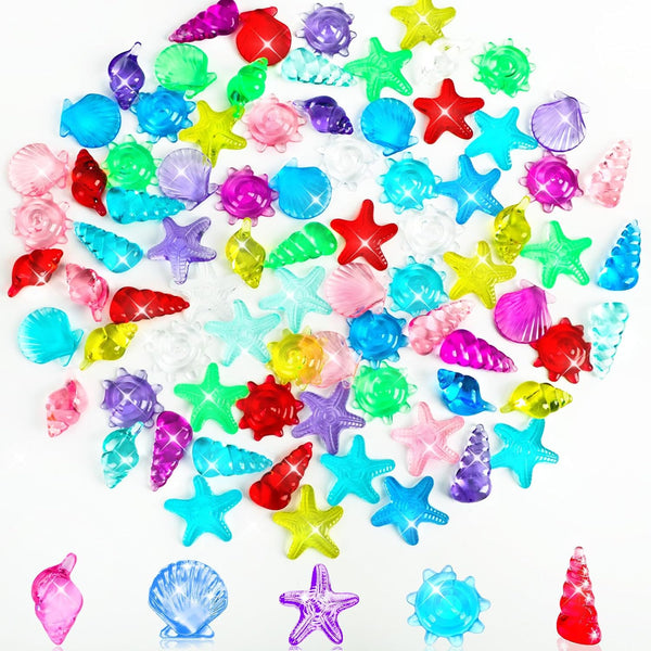 MARFOREVER 100 Pcs Toy Gems Pirate Treasure Jewels, Acrylic Dive Gems Bling