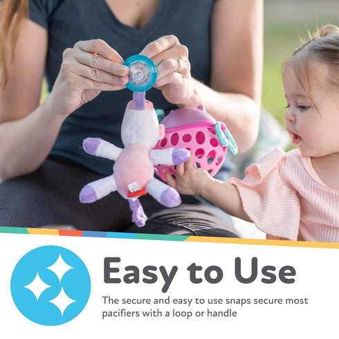 Set Nuby Calming Natural Flex Snuggleez Pacifier with Plush Combo for Cuddling with Comfort, Dino