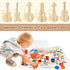 Syhood 24 Pcs DIY Wood Guitar Cutouts for Kids - Bamboo Musical Instrument for Crafts Class and Birthday Parties