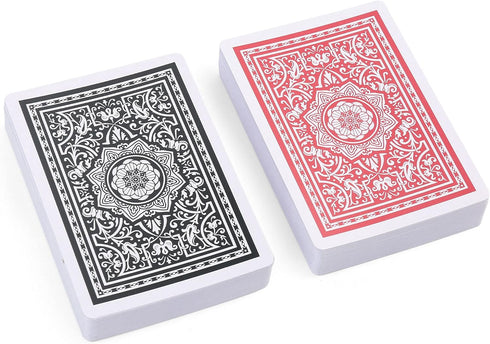 LotFancy Playing Cards 2 Pack, Large Print Jumbo Index Decks (1 Black 1 Red), Poker Size for Card Games