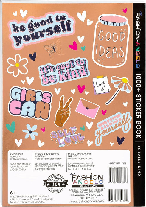 Fashion Angels 1000+ Kindness Stickers for Kids, Positive Affirmation & Mental Health Stickers - 40-Page Sticker Book