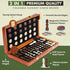 ECOCRAFTER 15'' 2 1 set (2 set Sets in Wooden Magnetic chess and checkers Extra Queens, Foldable Chess & Cotton Storage