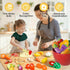 Sets Pretend Play Food for Kids Kitchen, Cutting Toy Food with Apple Basket, Play Kitchen Accessories for Toddlers