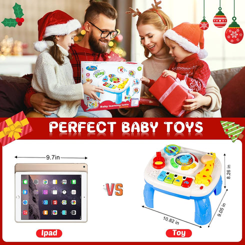 HQXBNBY 6-12 1 2 3 7 8 9 10 18 Baby Toys Months, Musical Learning Table Toys for Year Old Boys Girls Early Education