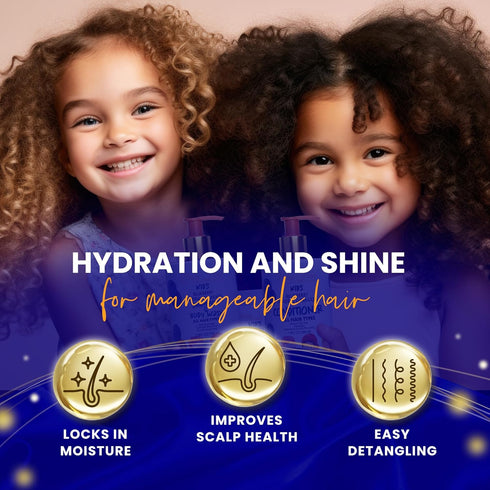 10 fl.oz. BABY HAIR - Blueberry Mineral Kids Shampoo/Body Wash, Sulfate-Free Kids Tearless Shampoo and Body Wash