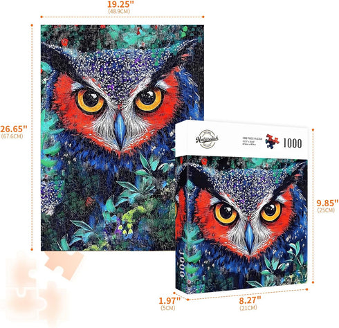 1000 20x27 Inches, Jigsaw Puzzles for Adults Pieces, Animal Owl Birds Difficult Challenging Unique Puzzle for Game