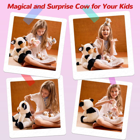 5 1 Mommy 4 Set 3 4 5 6 7 8 9 Pieces Cow Stuffed Animals for Boys Girls, Cow with Babies Soft Plush Toy Gifts for Kids