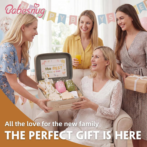Babesnug Set 2 Baby Shower Gifts for New Parents with Suitcase Gift Box, New Mom and Dad Gifts & Baby Essentials