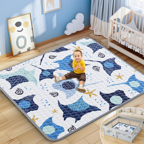 omzer Baby Play Mat, 71x59 Inch Large & Thick & Soft Cushioned