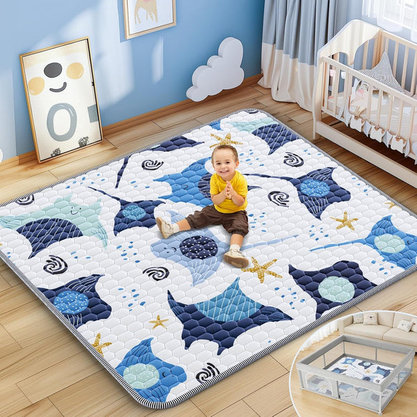 omzer Baby Play Mat, 71x59 Inch Large & Thick & Soft Cushioned
