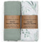 Organic Baby Muslin Swaddle Blankets for Boy or Girl - Eucalyptus Leaves
