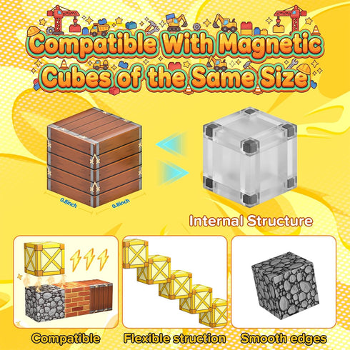 LADFAR 100PCS Magnetic Building Blocks for Kids, Magnetic Tiles Build Cubes Game, STEM Educational Magnet Toys, Ideal