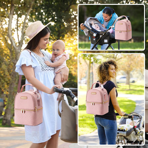 Docami Pack 6 9 Breastmilk Cooler Bag with Ice & Mat Fit Bottles Up to Ounce, Breast Milk Pump Cooler Bag for Moms