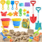 LullaBlock Beach Toys for Kids, Sand Toys Set with Collapsible Sand Bucket, 20