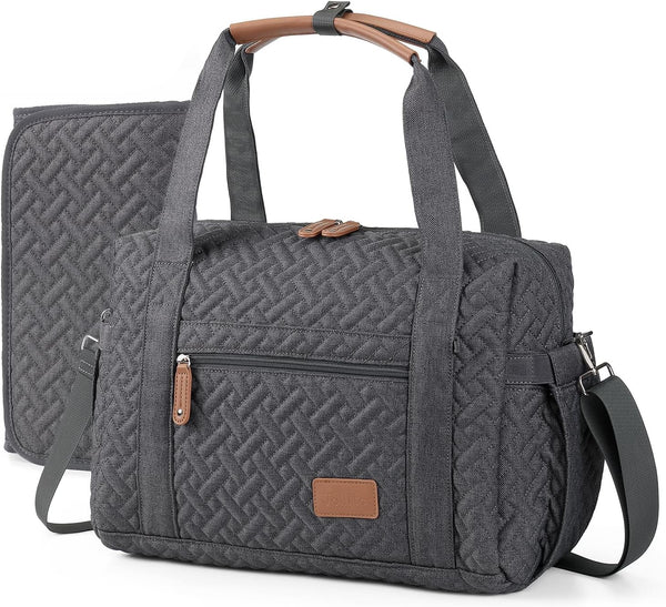 JOLLITO Diaper Bag Tote, Large Capacity Travel Diaper Bags With Changing Pad,