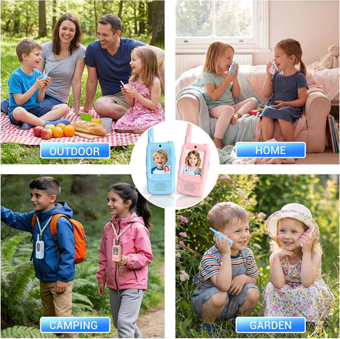 Haomuren 2 Pack 312 4 Video Walkie Talkies for Kids, HD Screen Walkie-Talkies for Ages with Voice Effects, Long Range