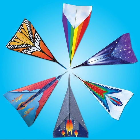 80 6+) Creativity for Kids Stunt Squadron Fold & Launch Paper Airplanes: Create Paper Airplanes, STEM Science Kit
