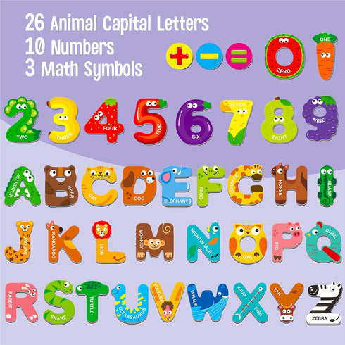 Magnetic Uppercase Letters and Numbers | Educational Learning Tool for Kids, 39 Pieces Magnets