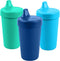 Re-Play Sippy Cups for Toddlers, 10 Oz Reusable Spill Proof Cups, Dishwasher Safe, Set of 3, A True Blue