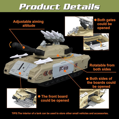 Sets, 7 4-7, XDUOYJOY Military Tank Toy Army Toys with Vehicles, Army Men Trucks Helicopter Birthday Gift for Boys Age