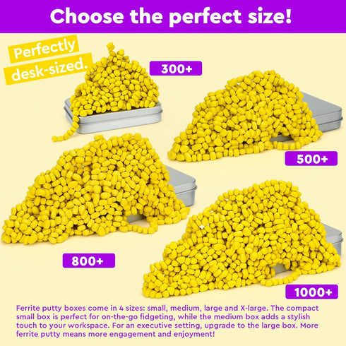 500+ Original Ferrite Putty Yellow, Sensory Stones, Adult Fidget Stress Relief Desk & Office Item, Ferrite Stones
