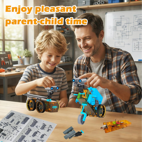 Hechify 25-in-1 8-13, 8-12, Set 8 9 10 11 12 13 14+Years STEM Education DIY Solar Power Toys for Boys Age Science Kits