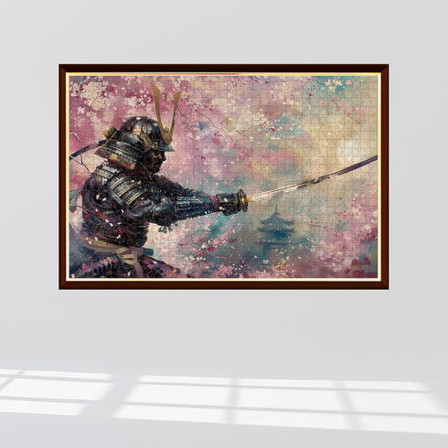 Art of Socks 1000 1000pc (50x70cm 19.685"x27.559") Cherry Blossom and Samurai Jigsaw Puzzle Pieces for Adults - Floral