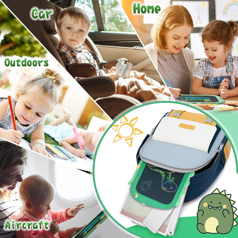 8.5 Inch 2-6 ORSEN LCD Doodle Board Tablet Toy - Green Dinosaur Drawing Pad for Kids Years Old - Christmas and Birthday