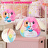 Large Birthday Happy Dog Plush Pillow - 14.5" Cute Soft Toys, Fat Kawaii Cuddle Huggable Plushie Gift for Kids