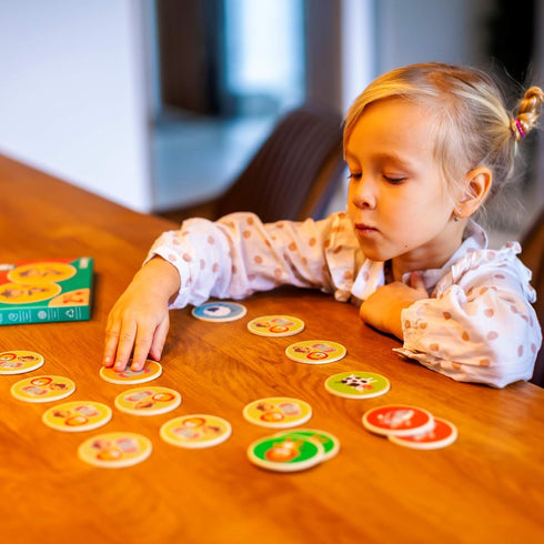 Montessori-Inspired Wooden Matching Game for Toddlers 2-4 Years, 36 Card Set with Carry Bag