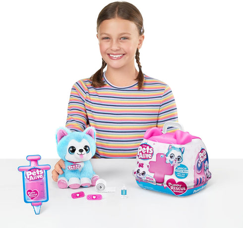 Pets Alive Pet Shop Surprise S3 Puppy Rescue (Yorkshire) - ZURU Surprise Plush with Interactive Features